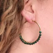 Orecchini a cerchio 40x2 mm - Acciaio inox 304 dorato x2