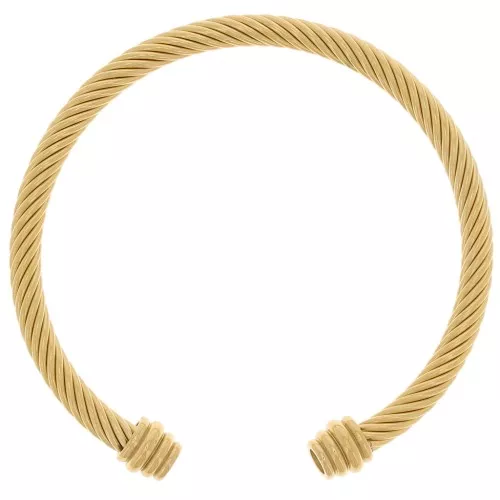 Bracciale a spirale 4,7x192mm per cabochon da 4 mm - Acciaio inossidabile 304 oro