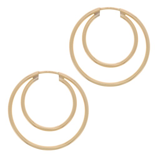 Orecchini a doppio cerchio 24 mm in gold filled x2