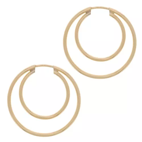 Orecchini a doppio cerchio 24 mm in gold filled x2