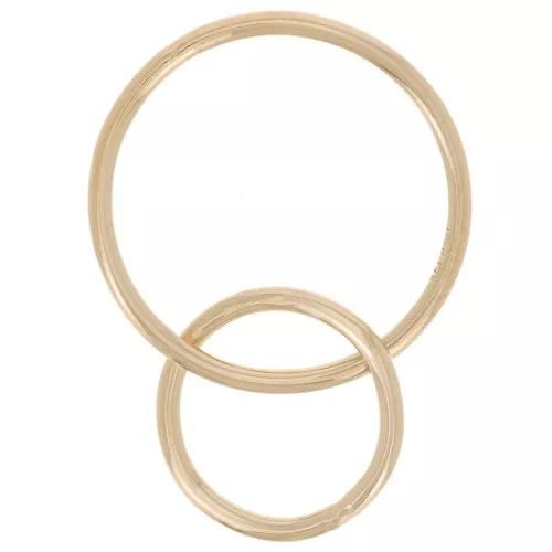 Due anelli chiusi intrecciati da 15 e 10 mm in gold filled x1