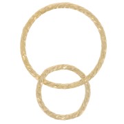 Due anelli chiusi intrecciati - diamantati - 15 e 10 mm in gold filled x1|raw }}
