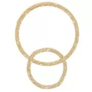 Due anelli chiusi intrecciati - diamantati - 15 e 10 mm in gold filled x1