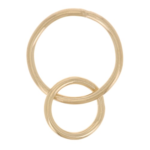 Due anelli chiusi intrecciati da 12 e 8 mm in Gold filled x1