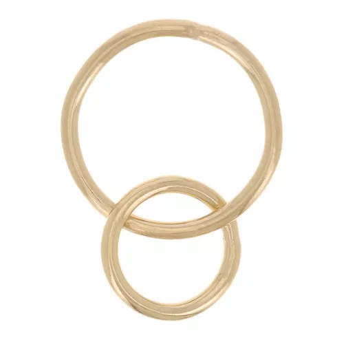 Due anelli chiusi intrecciati da 12 e 8 mm in Gold filled x1