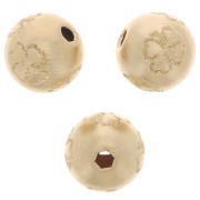 Perlina rotonda con incisione effetto diamante quadrifoglio 8mm in goldfilled x1|raw }}