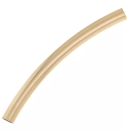 Perlina tubolare curva 50x4 mm in gold filled x1