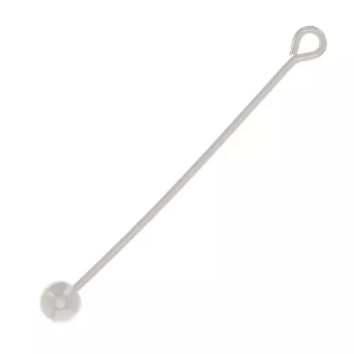 Chiodini a testa tonda 28x0,6 mm con pallina svitabile - Argento 925 x1