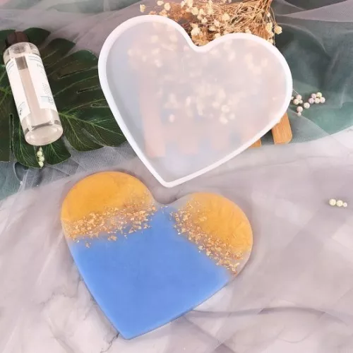 Stampo in silicone per realizzare un cuore in resina 13x14,5 cm x1