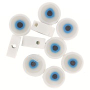 Assortimento di perline rotonde - occhio portafortuna 10 mm - Bianco x10|raw }}