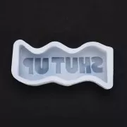Stampo per sapone in silicone - forma di onda con parola Shut Up 11,5x3,5 cm Trasparente