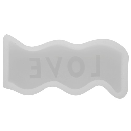 Stampo per sapone in silicone - forma di onda con parola Love 12x4,5 cm Trasparente
