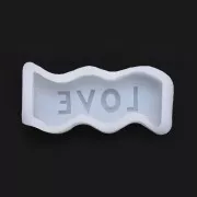 Stampo per sapone in silicone - forma di onda con parola Love 12x4,5 cm Trasparente