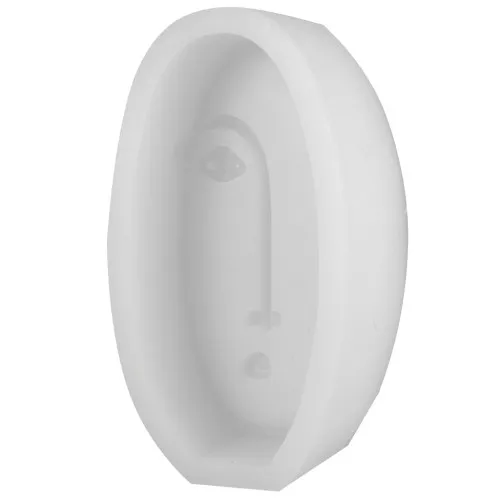 Stampo in silicone per sapone ovale - 10x5,5 cm - Volto astratto - Trasparente