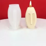 Stampo per candele in silicone - Volto astratto 3D - 9x5 cm Trasparente x1