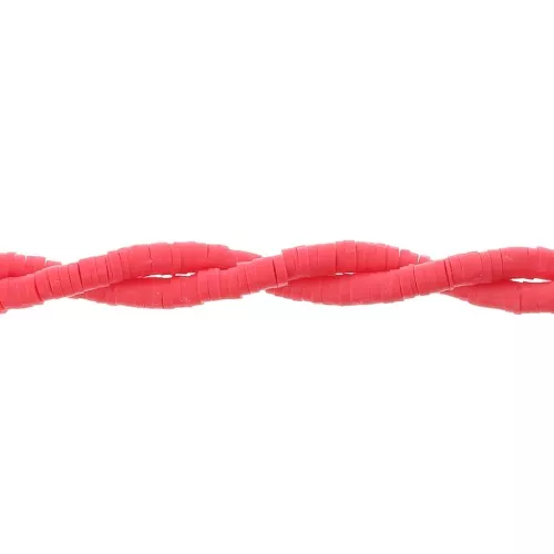 Perle rondelle in pasta polimerica Heishi 3x1 mm - Rosso x45cm