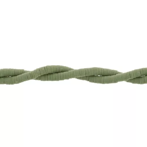 Perle rondelle in pasta polimerica Heishi 3x1 mm - Olive x45cm