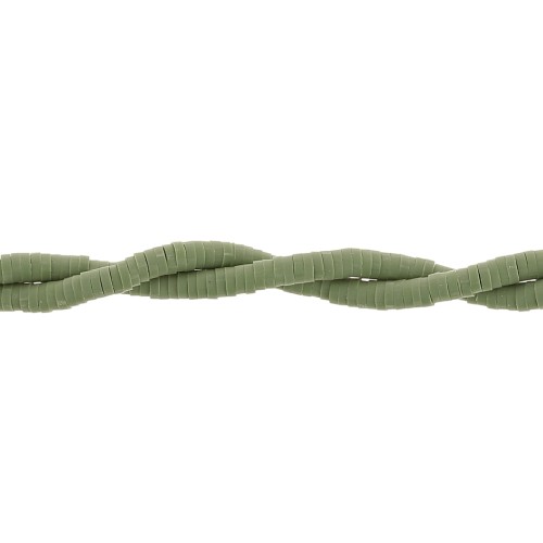 Perline rondelle in pasta polimerica Heishi 3x1 mm - Olive x45cm