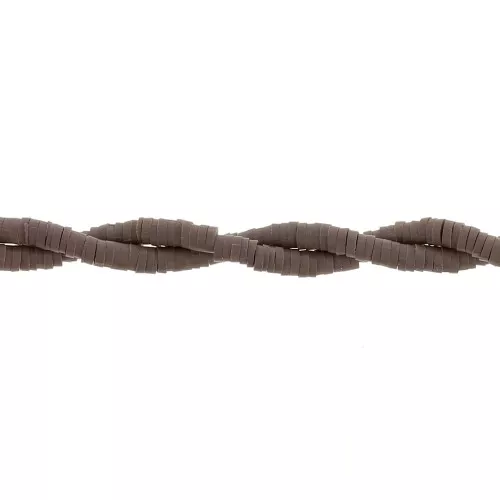 Perle rondelle in pasta polimerica Heishi 3x1 mm - Marrone scuro x45cm