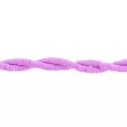 Perles Heishi rondelles  en pâte polymère 3x1 mm - Parme x45cm