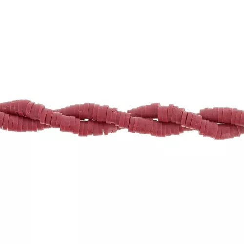 Perle rondelle in pasta polimerica Heishi 4x1 mm - Bordeaux x45cm