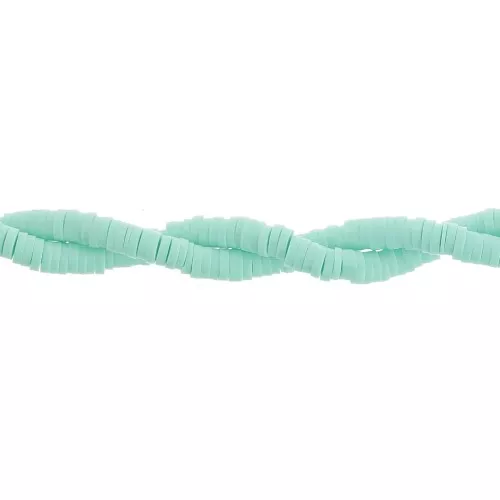 Perle rondelle in pasta polimerica Heishi 4x1 mm - Menta x45cm