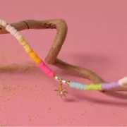 Perle rondelle in pasta polimerica Heishi 4x1 mm - Menta x45cm