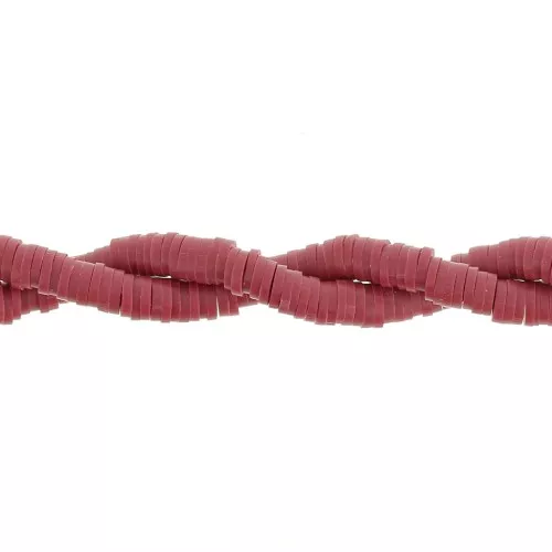Perle rondelle in pasta polimerica Heishi 5x1 mm - Bordeaux x44cm