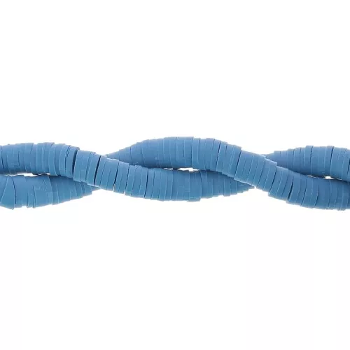 Perle rondelle in pasta polimerica Heishi 5x1 mm - Blu denim x45cm