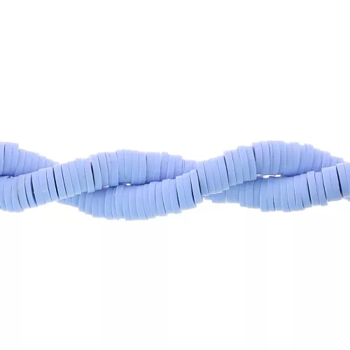Perle rondelle in pasta polimerica Heishi 6x1 mm - Azzurro x45cm