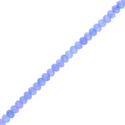 Pietra semipreziosa rotonda appiattita sfaccettata 6x4 mm - Quarzo blu x37cm