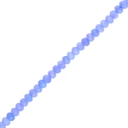 Pietra semipreziosa rotonda appiattita sfaccettata 6x4 mm - Quarzo blu x37cm