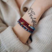 Pietra semipreziosa rotonda appiattita sfaccettata 6x4 mm - Quarzo blu x37cm