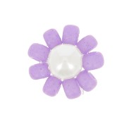 Perline rocaille fiore - margherita - 10 mm - Viola - Bianco perlato x1|raw }}