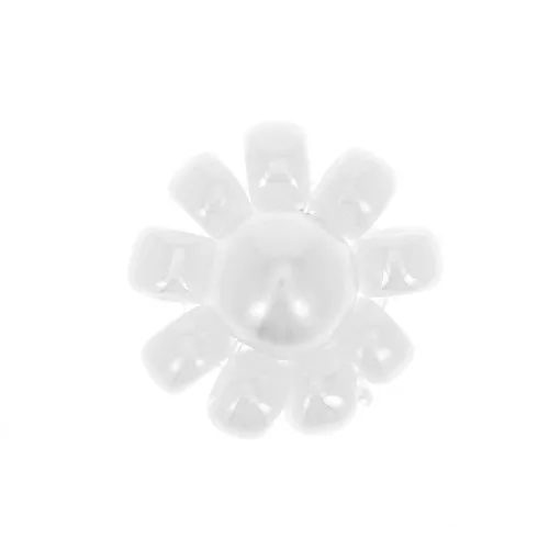 Perline rocaille fiore - margherita - 10 mm - Bianco - Bianco perlato x1
