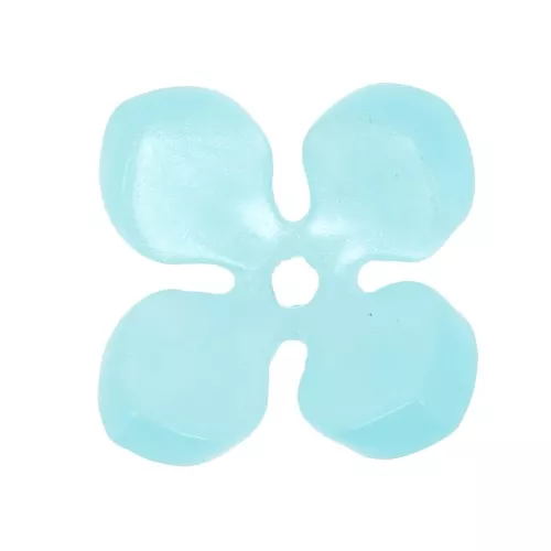 Perline floreali in acetato 13,5 mm - Perla azzurra x4