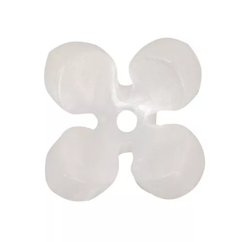 Perline floreali in acetato da 13,5 mm - bianco perlato x4