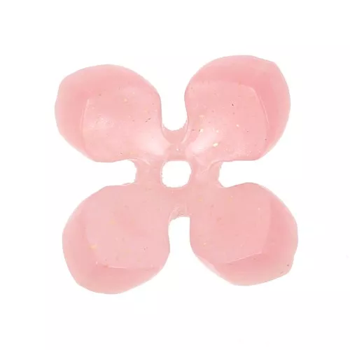 Perline floreali in acetato da 13,5 mm - Perla salmone x4