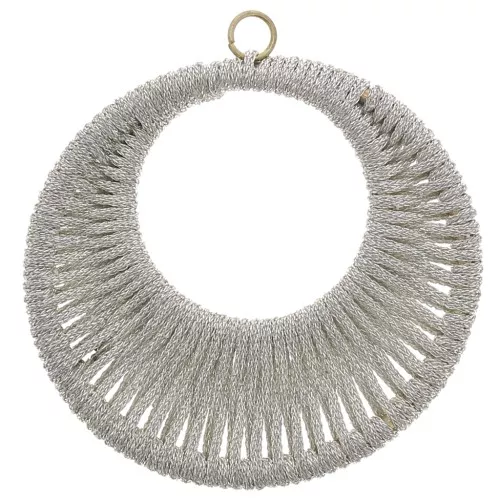 Pendente rotondo con filo intrecciato 43 mm - Grigio lucido x1