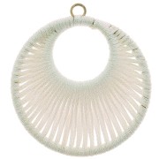 Pendente rotondo con filo intrecciato 46 mm - Bianco iridescente x1