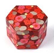 Scatola regalo fai da te 8,5x7,5x5,5 cm - Motivo floreale - Rosso - Multicolore|raw }}