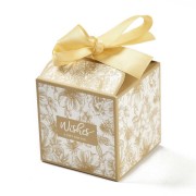 Scatola portagioie fai da te con nastro 7x7 cm - disegno fiore - Sabbia