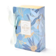 Portalibro fai da te 13x9x4,5 cm - motivo floreale - Blu - Oro