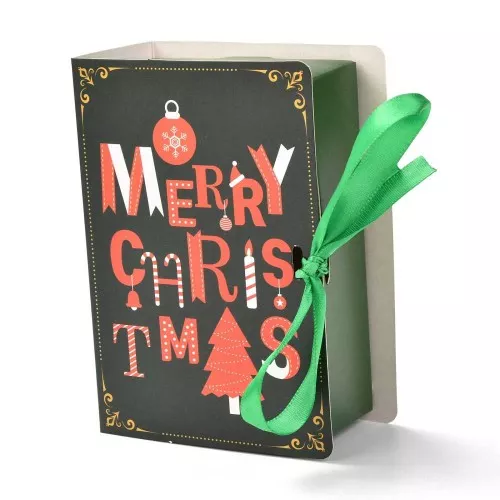 Portalibro fai da te 13x9x4,5 cm - Motivo natalizio - Verde scuro