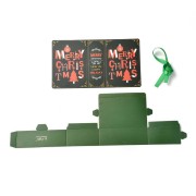 Portalibro fai da te 13x9x4,5 cm - Motivo natalizio - Verde scuro