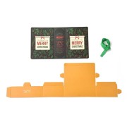 Portalibro fai da te 13x9x4,5 cm - Motivo natalizio - Verde - Oro