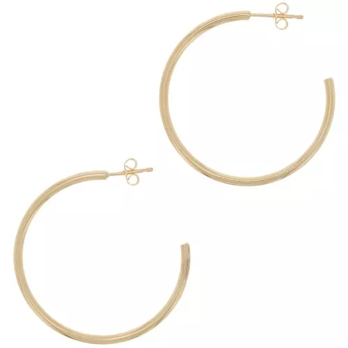 Orecchini a cerchio 36 mm - dorato con oro fino x2