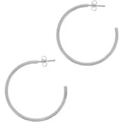 Orecchini a cerchio aperti 36 mm - Placcatura argento x2