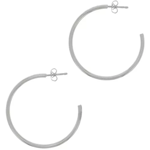 Orecchini a cerchio aperti 36 mm - Placcatura argento x2