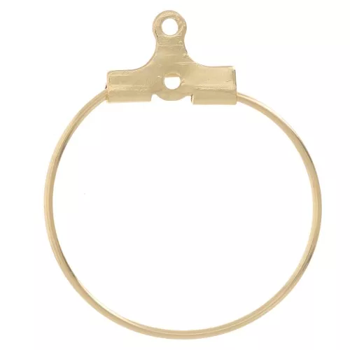 Portaorecchini - Orecchini a cerchio da 20 mm - Acciaio inossidabile 304L Dorato x2